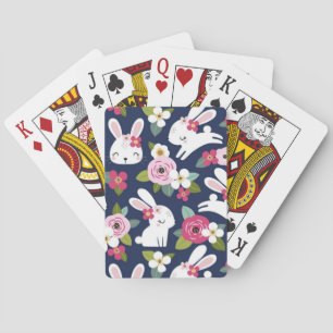 Dier met bloemen pokerkaarten