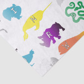 Dier met letters. Kinderalfabet, schattig Tissuepapier (Detail)