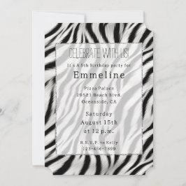 Dier met zwart-witte zebraprint kaart