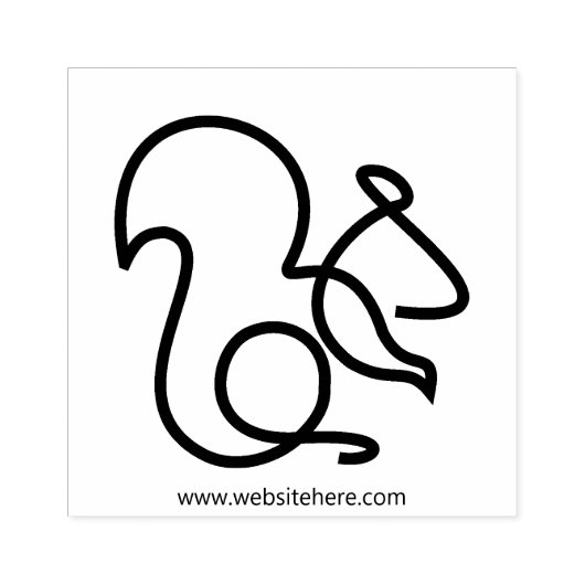 Dier Minimalistische Lijnkunst Eekhoorn Rubberstempel (Afrduk)
