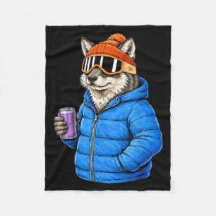 Dier motieven wolf party après ski shirt skien Ani Fleece Deken