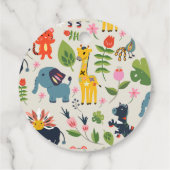 Dier Oerwoud pastel bladpatroon dank u Bedankjes Labels (Achterkant)