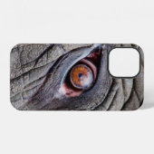 Dier olifant oog close-up iPhone hoesje (Achterkant horizontaal)