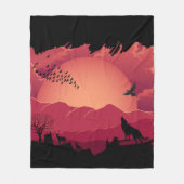 Dier Over de Berg Zonsondergang Fleece Deken (Voorkant)