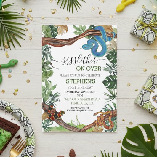 Dier over Snake Reptile Lover Birthday Kaart