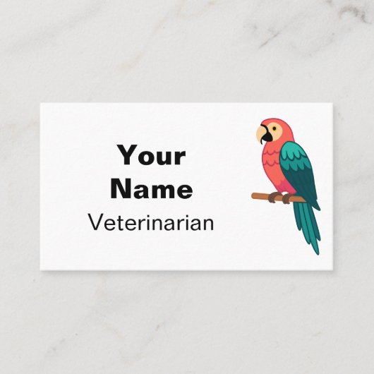 Dier, Papegaai, Vogel Afbeelding Visitekaartje (Voorkant)
