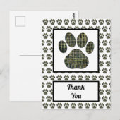 Dier Poot Hond Silhouet Dank Je Briefkaart (Voorkant / Achterkant)