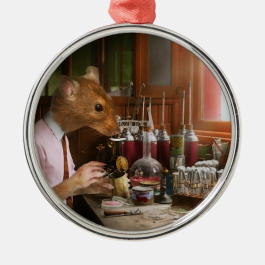 Dier - Rat - De Laboratoriumrat Metalen Ornament (Voorkant)