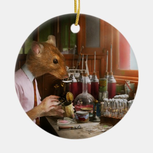 Dier - Rat - De Laborrat Keramisch Ornament (Voorkant)
