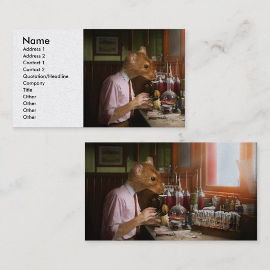 Dier - Rat - het Laboratorium Visitekaartje (Voorkant / Achterkant)