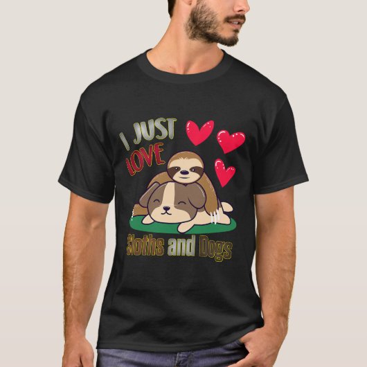 Dier schattig Ik hou gewoon van luiaards T-shirt (Voorkant)