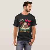 Dier schattig Ik hou gewoon van luiaards T-shirt (Voorkant volledig)