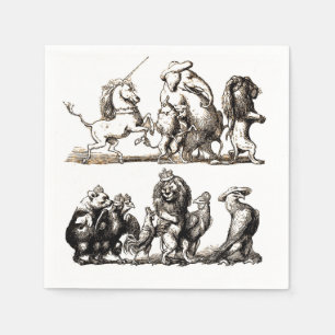 Dier Schattig Kunst Eenhoorn Olifant Leeuw Dierenp Servet
