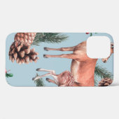 dier schets patroon met herten dennenappels en twi Case-Mate iPhone case (Achterkant (horizontaal))