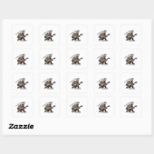 Dier Schildpad Cartoon Karikatuur Vierkante Sticker (Vel)