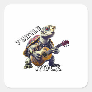 Dier Schildpad Cartoon Karikatuur Vierkante Sticker