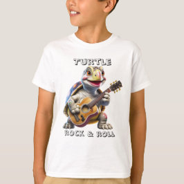 Dier Schildpad Cartoon Rock and Roll T-shirt