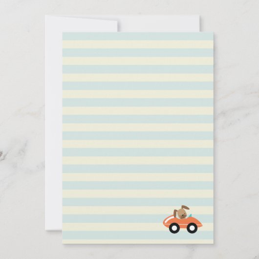 Dier Speelgoed Train en Vliegtuig Baby Boy Shower Kaart (Achterkant)