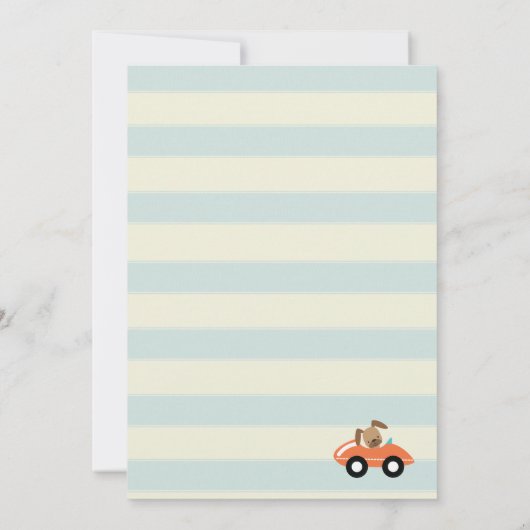 Dier Speelgoed Train en Vliegtuig Baby Boy Shower Kaart (Achterkant)