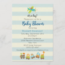 Dier Speelgoed Train en Vliegtuig Baby Boy Shower