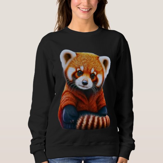 Dier T-shirt, rode panda Trui (Voorkant)