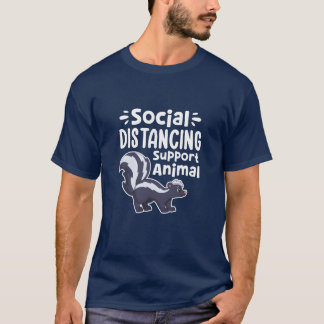 Dier ter ondersteuning van sociale afstand vintage t-shirt