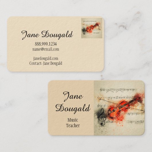 Dier van de Wasbeer van de Waterverf van de pret Visitekaartje (Voorkant / Achterkant)