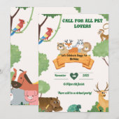 Dier verjaardagskaart ontwerp kaart (Voorkant / Achterkant)