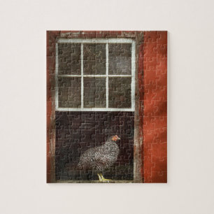 Dier - Vogel - Kip in een raam Legpuzzel