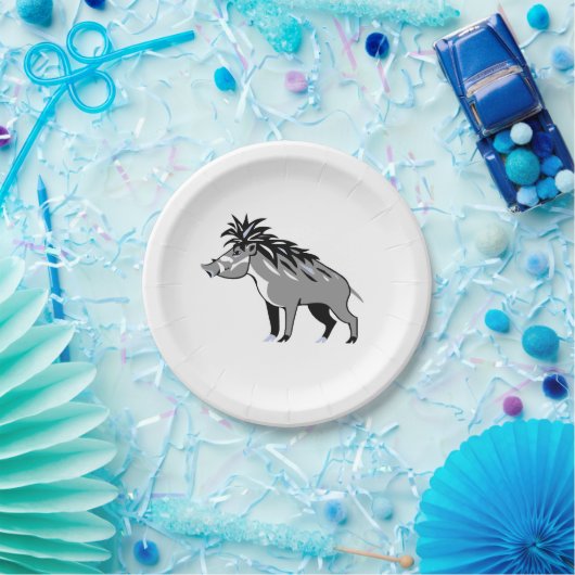Dier - WARTY PIG - Warthog - Wildlife - Natuur Papieren Bordje (Feest)
