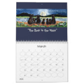 Dier Wildlife Maan Elk Jaar Kalender Kunst Konijn (Mar 2026)