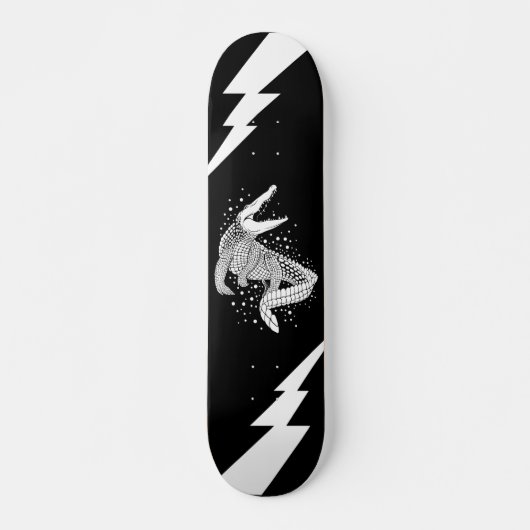 Dier Witte Silhouet - Krokodil Persoonlijk Skateboard (Voorkant)