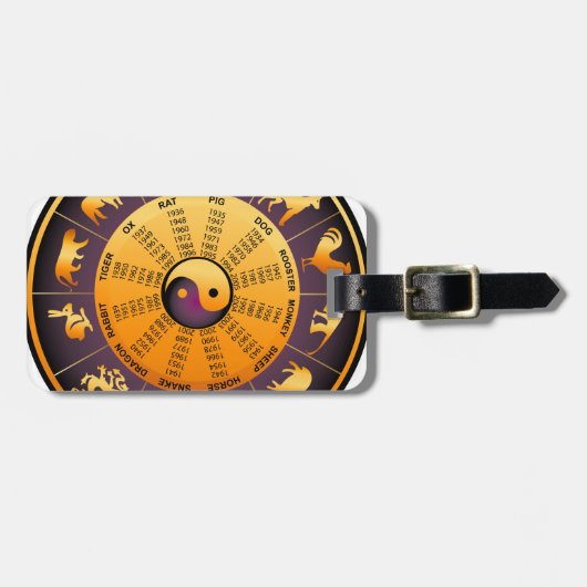 Dier Yin Yang Bagagelabel (Voorkant horizontaal)