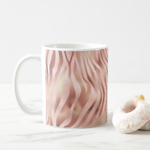Dier Zebra Strepen Helder Roze Gouden Brons Koffiemok