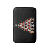 Dier Zittend in sneeuw met Lichten Kerstmis Kerstm Badmat (Voorkant Verticaal)