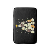 Dier Zittend in sneeuw met Lichten Kerstmis Kerstm Badmat (Voorkant Verticaal)