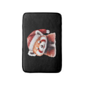 Dier Zittend in sneeuw met Lichten Kerstmis Kerstm Badmat (Voorkant Verticaal)