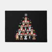 Dier Zittend in sneeuw met Lichten Kerstmis Kerstm Deurmat (Voorkant)