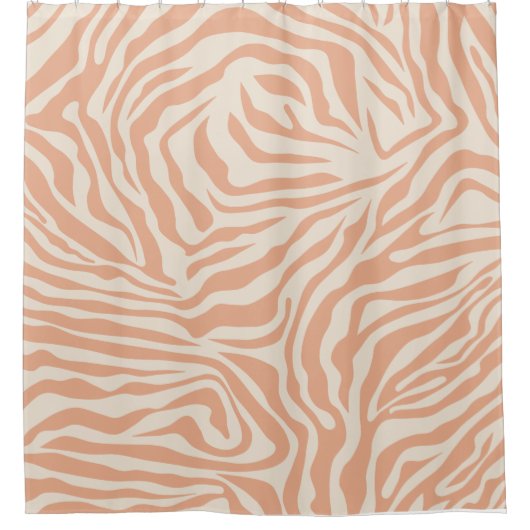Dierafdrukken Beige Zebra Stripes Douchegordijn (Voorkant)