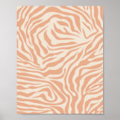 Dierafdrukken Beige Zebra Stripes Poster (Voorkant)