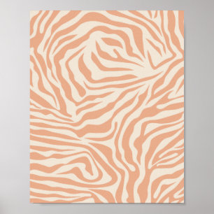 Dierafdrukken Beige Zebra Stripes Poster