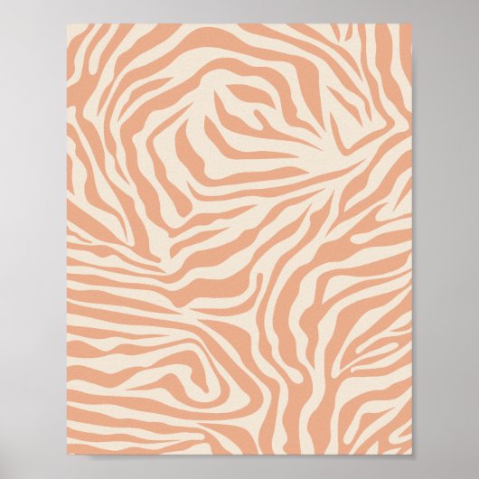Dierafdrukken Beige Zebra Stripes Poster (Voorkant)