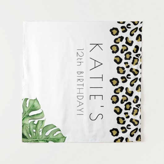 Dierafdrukken Laten we Wilde Party Banner halen Wandkleed (Voorkant (horizontaal))