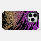 Dierafdrukken op Paarse en Gold Glitter Case-Mate iPhone Case (Achterkant (horizontaal))