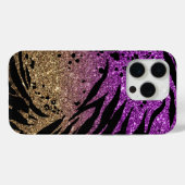 Dierafdrukken op Paarse en Gold Glitter Case-Mate iPhone Case (Achterkant (horizontaal))