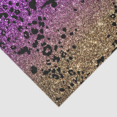 Dierafdrukken op Paarse en Gold Glitter Tissuepapier (Detail)