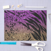 Dierafdrukken op Paarse en Gold Glitter Tissuepapier (Craft)