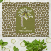 Dierafdrukken palmbomen theedoek (Gevouwen)