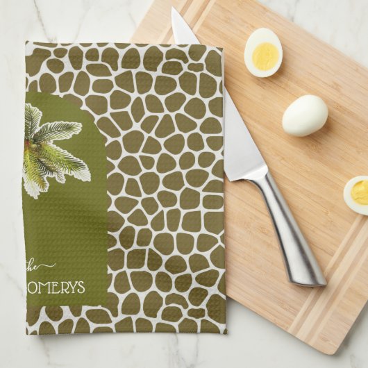 Dierafdrukken palmbomen theedoek (Quarter Fold)