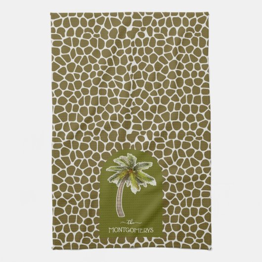 Dierafdrukken palmbomen theedoek (Verticaal)